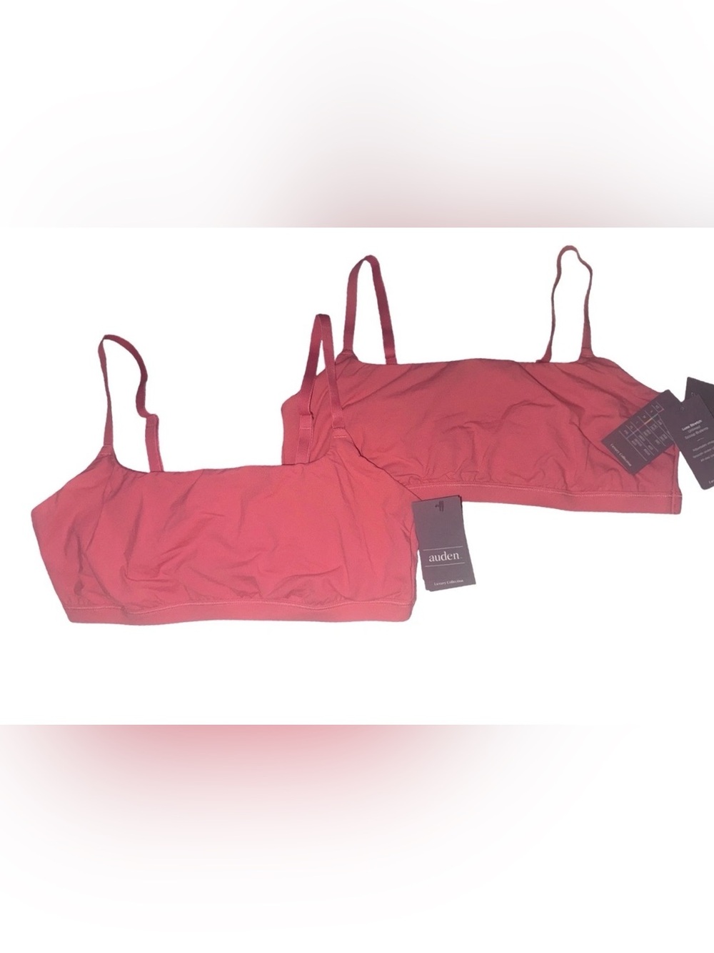 2 Pk Auden Luxury Collection Scoop Bralettes Coral
Sz Large
MSRP $30
NWT